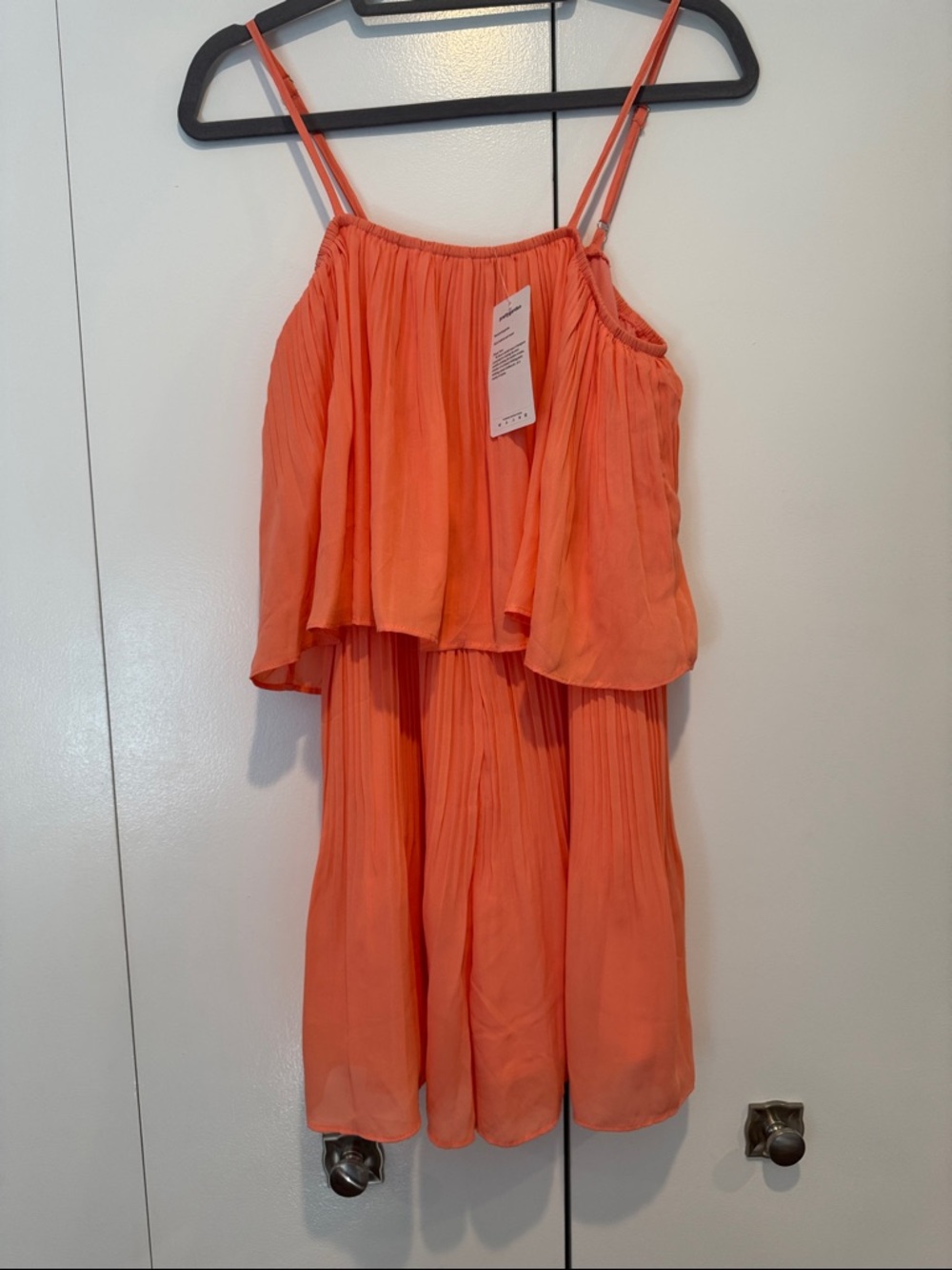 Girls' Coral Spaghetti-Strap Layered Dress
